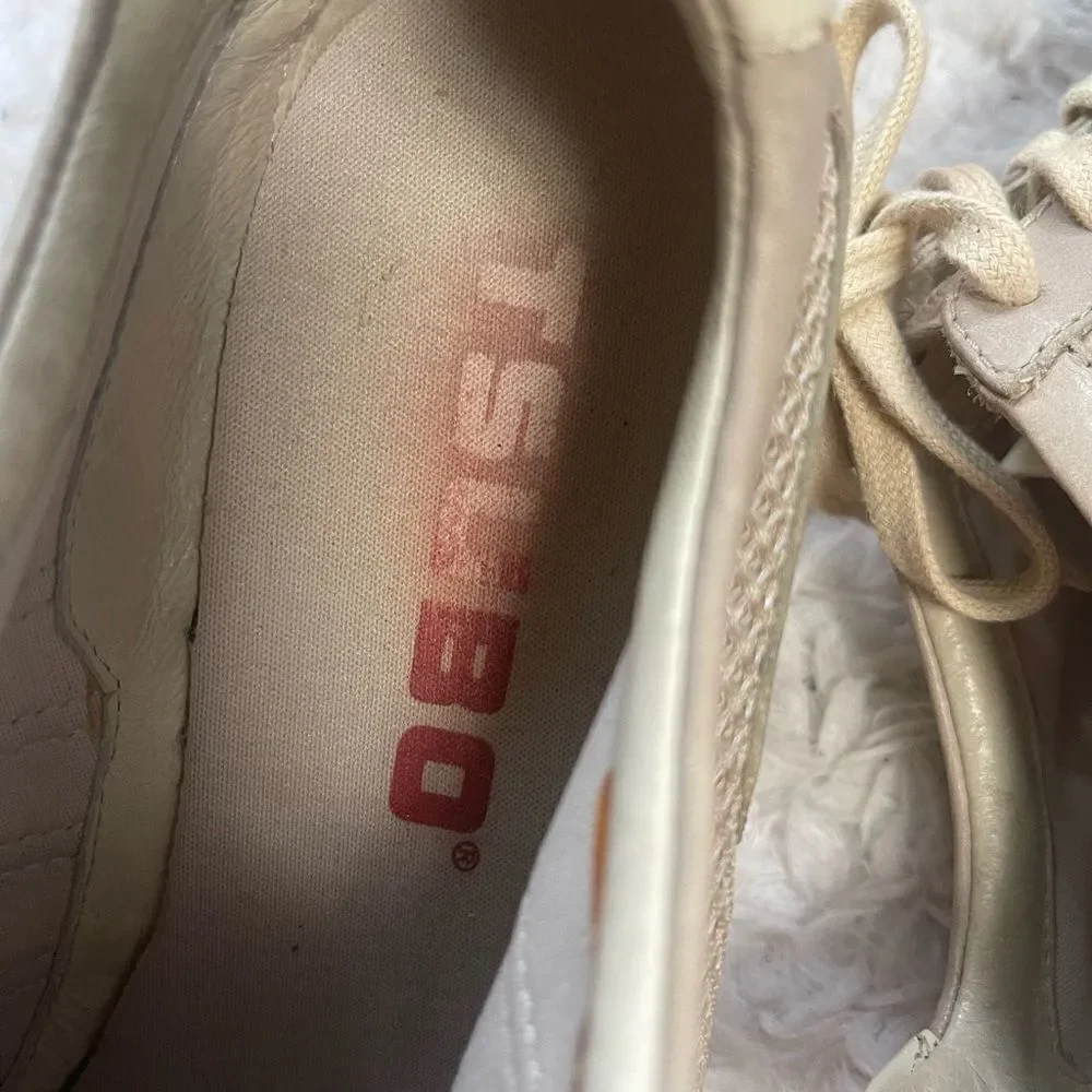 TSUBO Wedge Leather & Mesh khaki & beige Sneakers SZ9